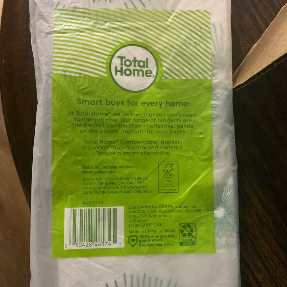 Total Home Earth Essentials Compostable Dinner Napkins - 20 Pack‎ 16